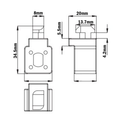 64-010-0 MODULAR SOLUTIONS PANEL CLAMP<br>1/4 TURN M6 UNIBLOCK